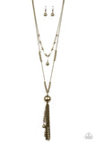 Abstract Elegance - Brass Necklace - Paparazzi Accessories