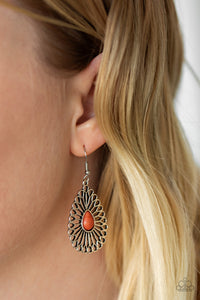 Simply Sedimentary - Orange Earrings - Paparazzi Accessories