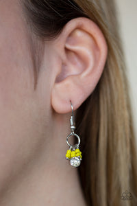 Twinkling Trinkets - Yellow Earrings - Paparazzi Accessories