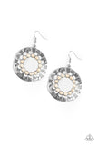 Organically Omega - White Earrings - Paparazzi Accessories