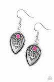 Distance PASTURE - Pink Earrings - Paparazzi Accessories