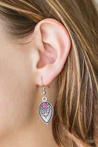 Distance PASTURE - Pink Earrings - Paparazzi Accessories