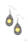 From POP To Bottom - Yellow Earrings - Paparazzi Accessories