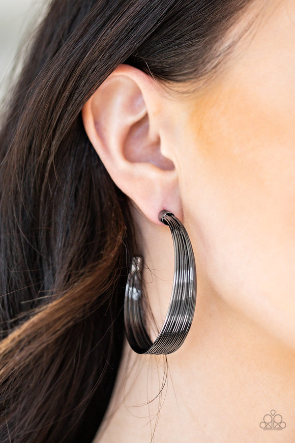 Live Wire - Black Earrings - Paparazzi Accessories