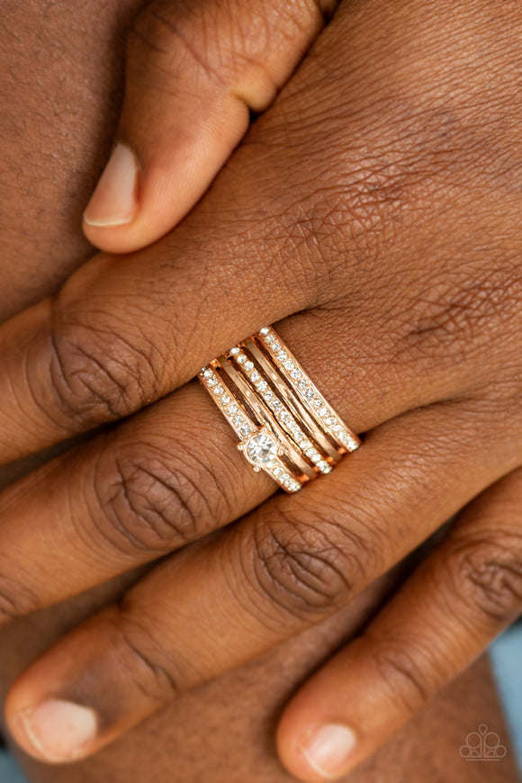 The Dealmaker- Rose Gold Ring - Paparazzi Accessories
