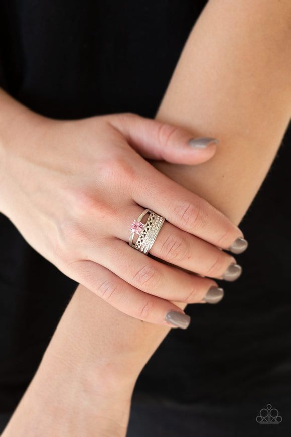 The Overachiever - Pink Ring - Paparazzi Accessories