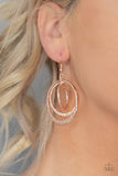 Metallic Ruffle - Rose Gold Earrings - Paparazzi Accessories