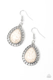 Sahara Serenity - White Earrings - Paparazzi Accessories