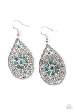 Dinner Party Posh - Blue Earrings - Paparazzi Accessories
