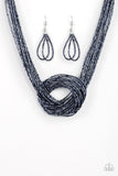 Knotted Knockout - Blue Necklace - Paparazzi Accessories