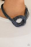 Knotted Knockout - Blue Necklace - Paparazzi Accessories