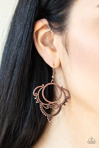 Metallic Macrame - Copper Earrings - Paparazzi Accessories