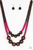 Cancun Cast Away - Pink Necklace - Paparazzi Accessories