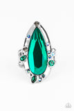 Sparkle Smitten - Green Ring - Paparazzi Accessories
