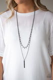 Keep Your Eye On The Pendulum - Black Necklace - Paparazzi Accessories
