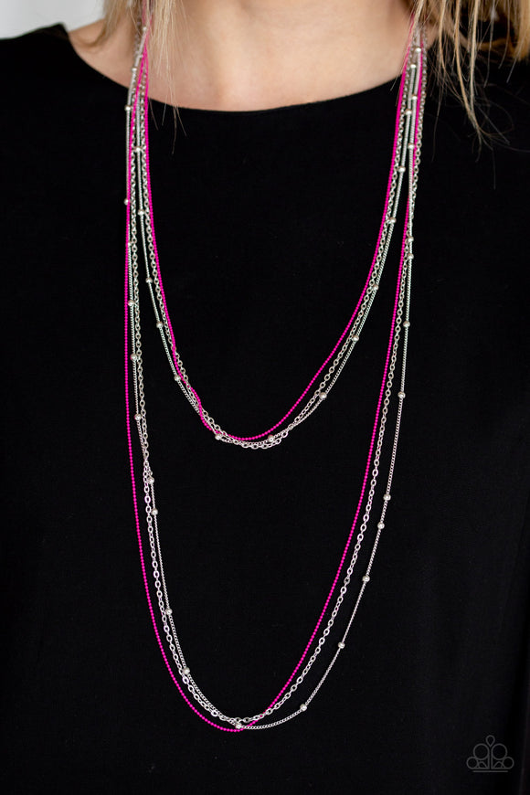 What A COLORFUL World - Pink Necklace - Paparazzi Accessories