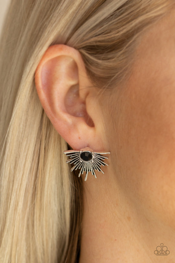 Starry Light - Black Earrings - Paparazzi Accessories