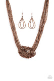 Knotted Knockout - Copper Necklace - Paparazzi Accessories