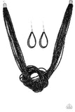Knotted Knockout - Black Necklace - Paparazzi Accessories