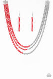 Turn Up The Volume - Red Necklace - Paparazzi Accessories