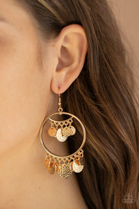 All-CHIME High - Gold Earrings - Paparazzi Accessories
