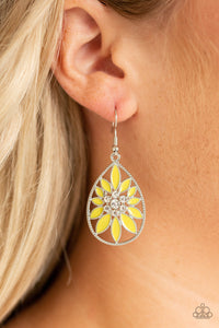 Floral Morals - Yellow Earrings - Paparazzi Accessories