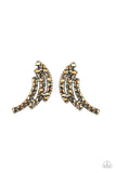 Wing Bling - Brass Earrings - Paparazzi Accessories