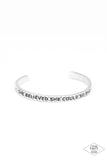 She Believed She Could - Silver Cuff Bracelet - Paparazzi Accessories