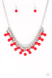 Friday Night Fringe - Red Necklace - Paparazzi Accessories