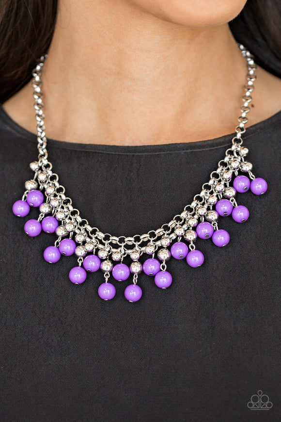 Friday Night Fringe - Purple Necklace - Paparazzi Accessories
