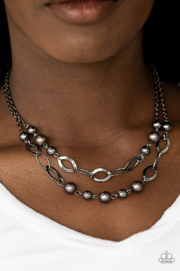GLIMMER Takes All - Black Necklace - Paparazzi Accessories