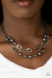 GLIMMER Takes All - Black Necklace - Paparazzi Accessories