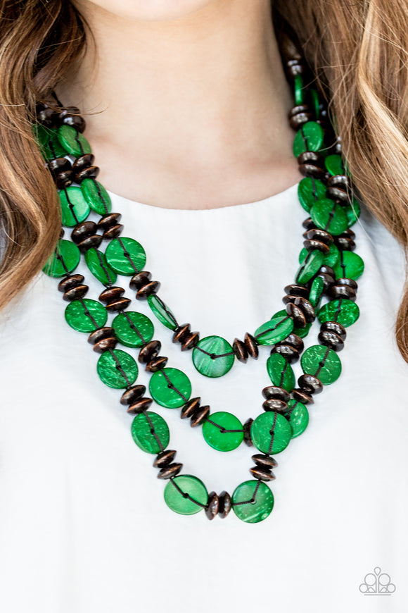 Key West Walkabout - Green Necklace - Paparazzi Accessories