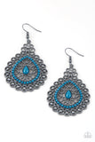 Carnival Courtesan - Blue Earrings - Paparazzi Accessories