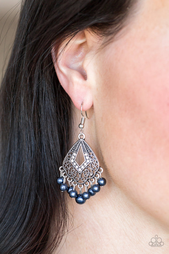 Gracefully Gatsby - Blue Earrings - Paparazzi Accessories