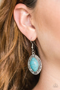 Aztec Horizons - Blue Earrings - Paparazzi Accessories