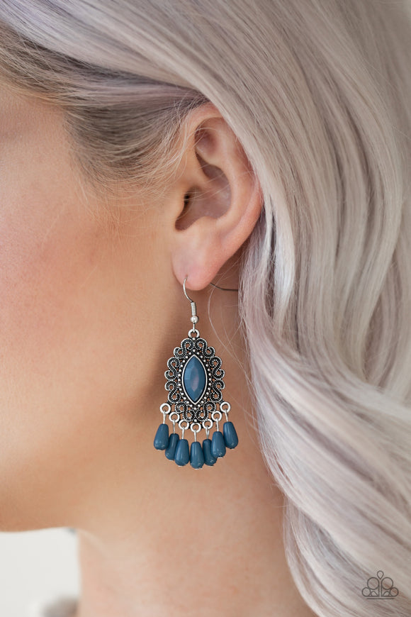  Private Villa - Blue Earrings - Paparazzi Accessories