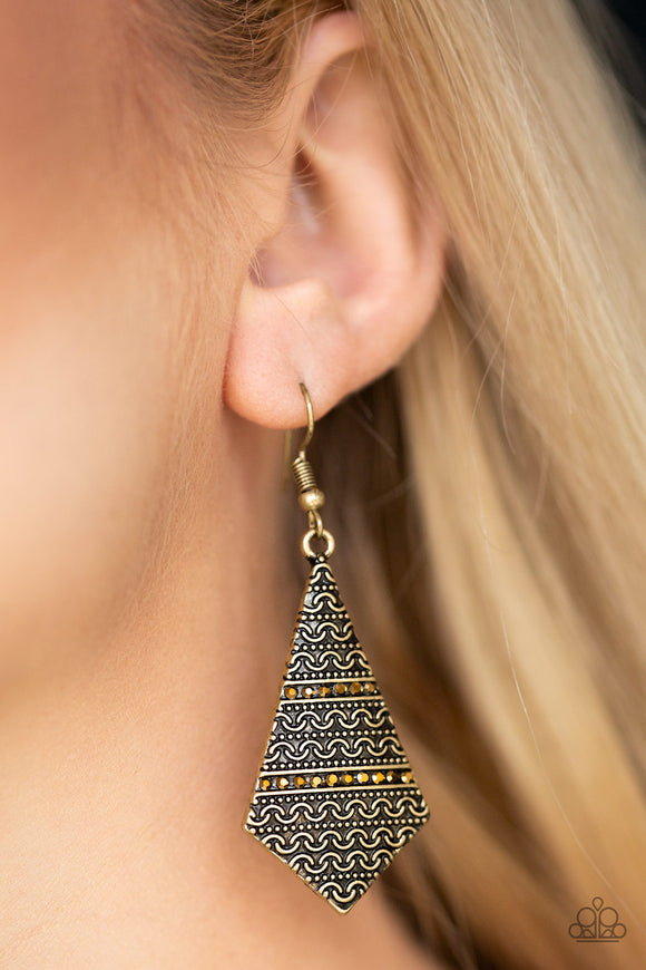 Terra Trending - Brass Earrings - Paparazzi Accessories