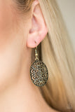 Wistfully Whimsical - Brass Earrings - Paparazzi Accessories