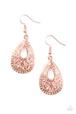 Sparkling Stardom - Copper Earrings - Paparazzi Accessories