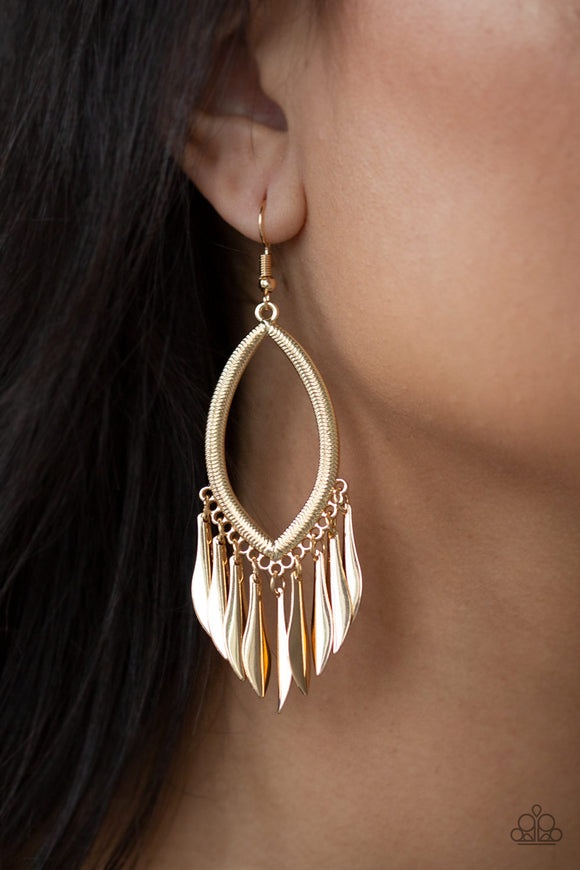 My FLAIR Lady - Gold Earrings - Paparazzi Accessories