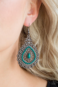 Carnival Courtesan - Green Earrings - Paparazzi Accessories