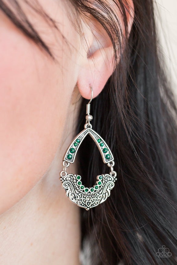 Royal Engagement - Green Earrings - Paparazzi Accessories