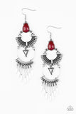 Progressively Pioneer - Red Earrings - Paparazzi Accessories