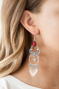 Progressively Pioneer - Red Earrings - Paparazzi Accessories