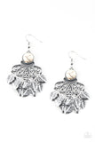 A Bit On The Wildside - White Earrings - Paparazzi Accessories