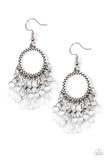 Paradise Palace - White Earrings - Paparazzi Accessories