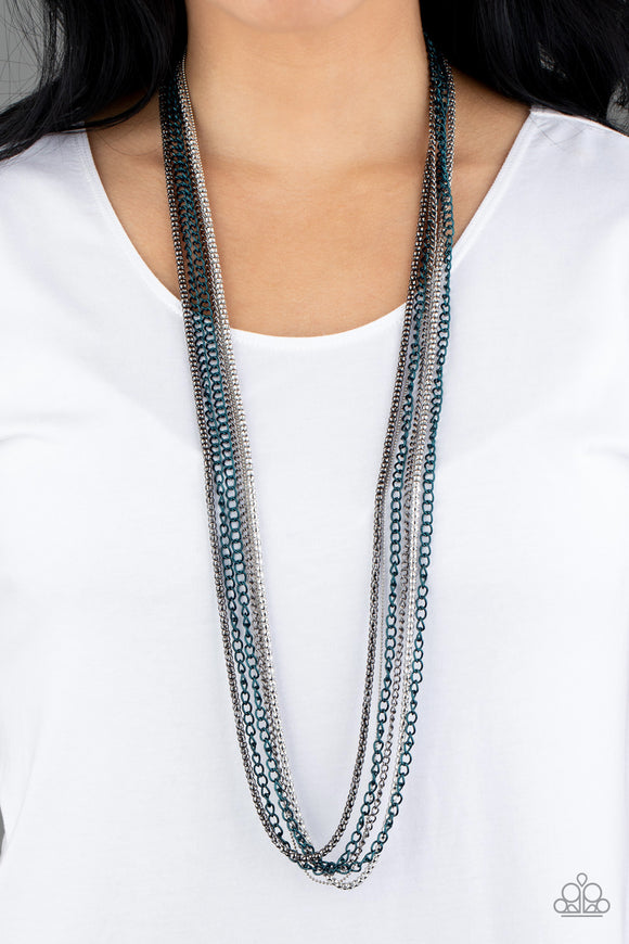 Colorful Calamity - Blue Necklace - Paparazzi Accessories
