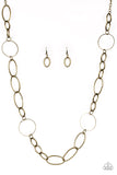 Perfect MISMATCH - Brass Necklace - Paparazzi Accessories