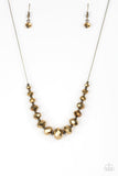 Crystal Carriages - Brass Necklace - Paparazzi Accessories